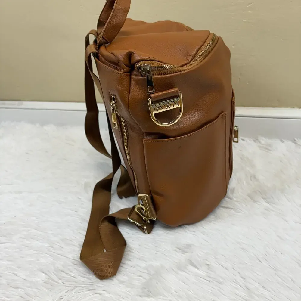 Fawn Design The Original Convertible Diaper Bag Brown Faux Leather